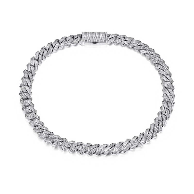 Round Cut Prong Cuban Link Chain - APORRO