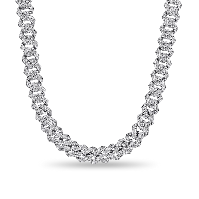Round Cut Prong Cuban Link Chain - APORRO