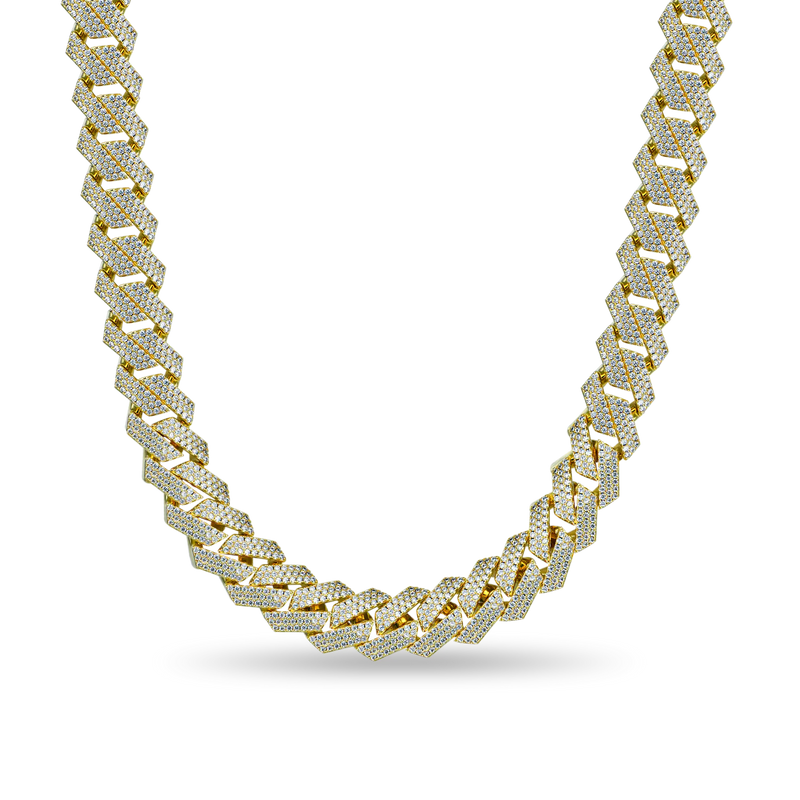 Round Cut Prong Cuban Link Chain - APORRO