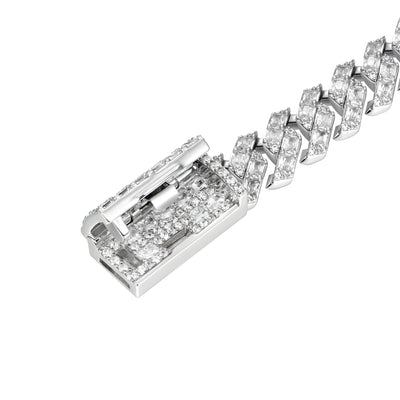 Emerald Cut Prong Cuban Link Chain - 10mm