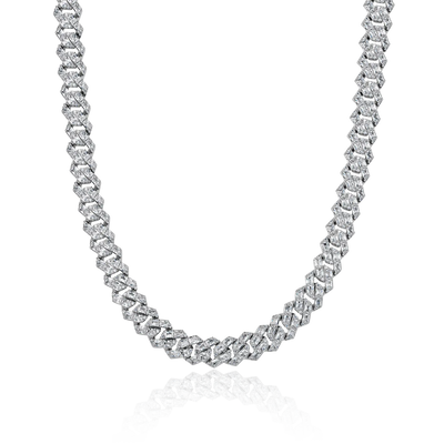 Emerald Cut Prong Cuban Link Chain - 10mm