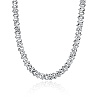Custom Emerald Cut Prong Cuban Link Name Necklace Chain  - 10mm