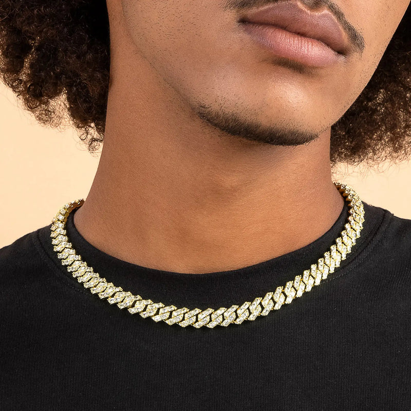 12mm Moissanite Diamond Prong Choker Chain- Fine Jewelry - APORRO