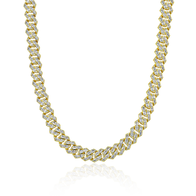 Emerald Cut Prong Cuban Link Chain - 10mm