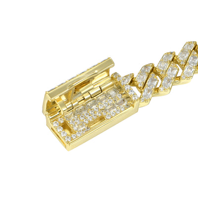 Emerald Cut Prong Cuban Link Chain - 10mm