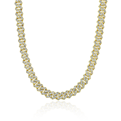 Custom Emerald Cut Prong Cuban Link Name Necklace Chain  - 10mm