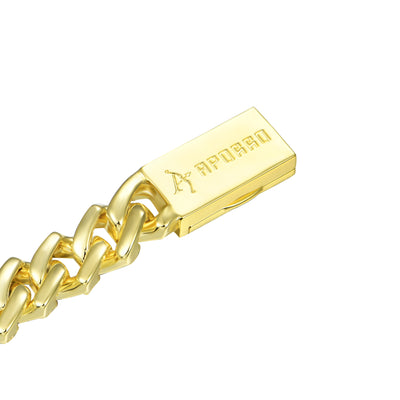 Emerald Cut Prong Cuban Link Chain  - 12mm
