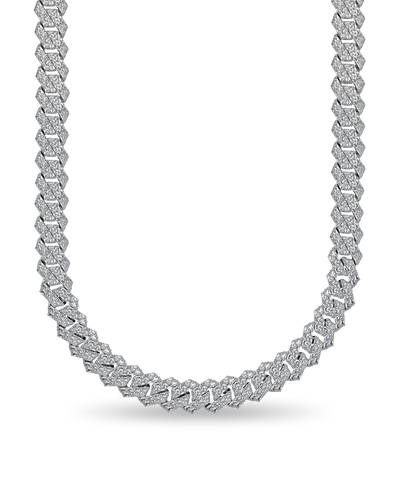 Custom Emerald Cut Prong Cuban Link Name Necklace Chain  - 15mm