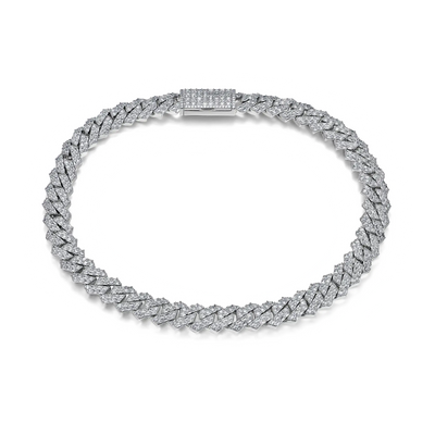 Emerald Cut Prong Cuban Link Chain - 15mm