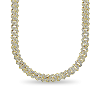 Custom Emerald Cut Prong Cuban Link Name Necklace Chain  - 15mm
