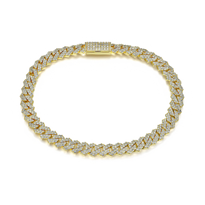 Emerald Cut Prong Cuban Link Chain - 15mm
