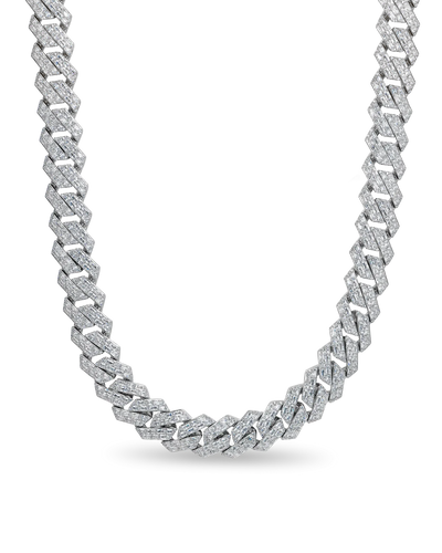Custom Emerald Cut Prong Cuban Link Name Necklace Chain  - 19mm