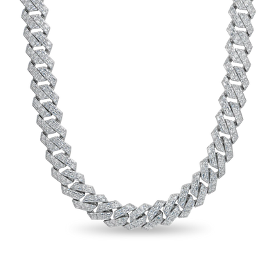 Custom Emerald Cut Prong Cuban Link Name Necklace Chain  - 19mm