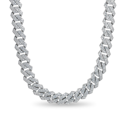 Custom Emerald Cut Prong Cuban Link Name Necklace Chain  - 19mm