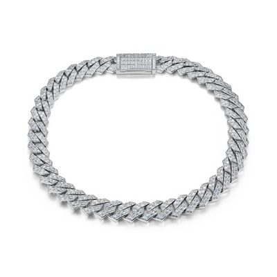 Emerald Cut Prong Cuban Link Chain - 19mm