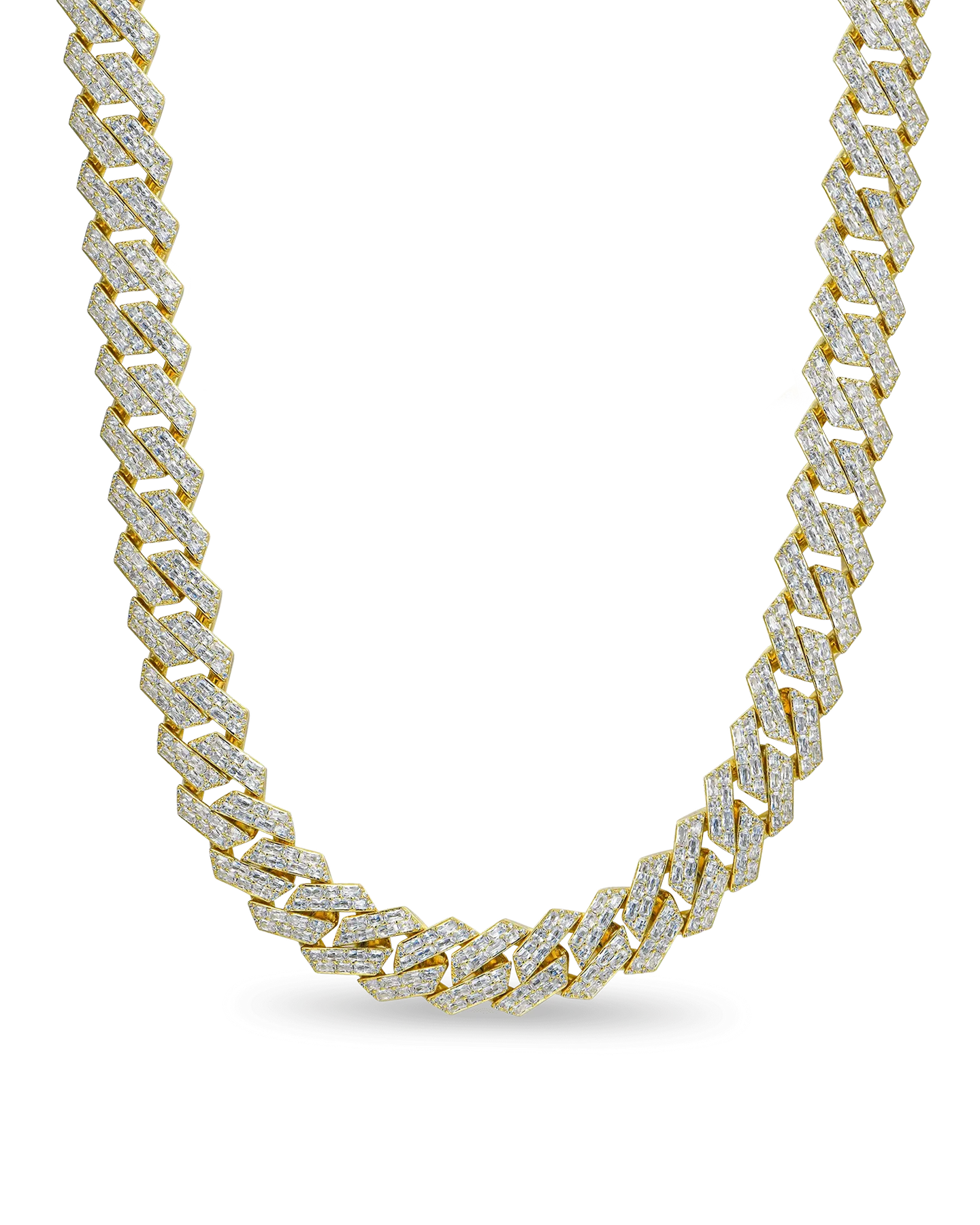 Custom Emerald Cut Prong Cuban Link Name Necklace Chain  - 19mm
