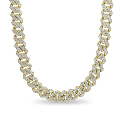 Custom Emerald Cut Prong Cuban Link Name Necklace Chain  - 19mm