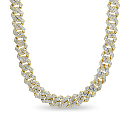 Custom Emerald Cut Prong Cuban Link Name Necklace Chain  - 19mm