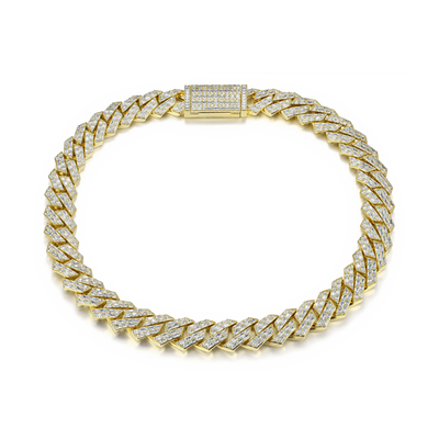 Emerald Cut Prong Cuban Link Chain - 19mm