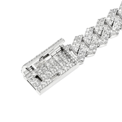 Emerald Cut Prong Cuban Link Chain - 15mm