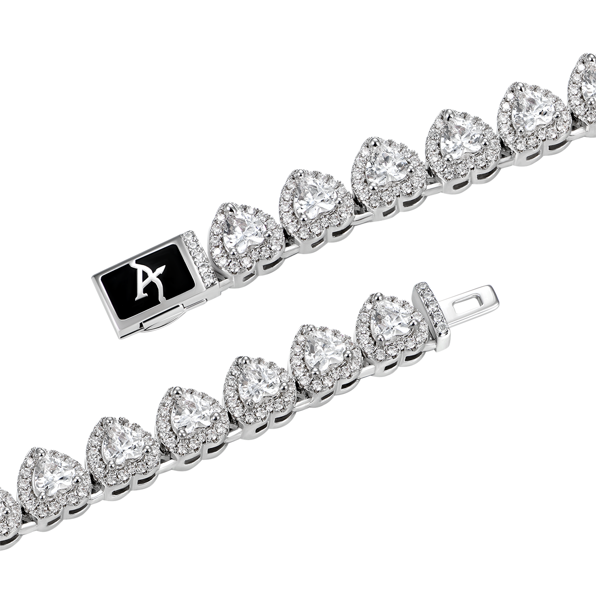 Women's Heart Shaped Cut Clustered Tennis Chain - 7mm
