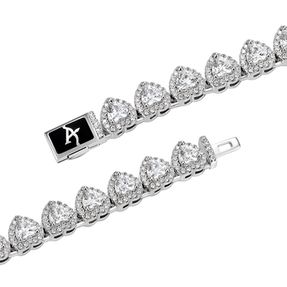 Women's Heart Shaped Cut Clustered Tennis Chain - 7mm
