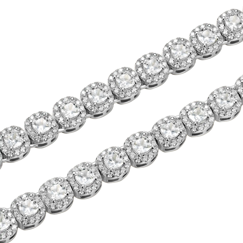 7mm Cushion-Cut Clustered Tennis + Bracelet Gift Set - APORRO