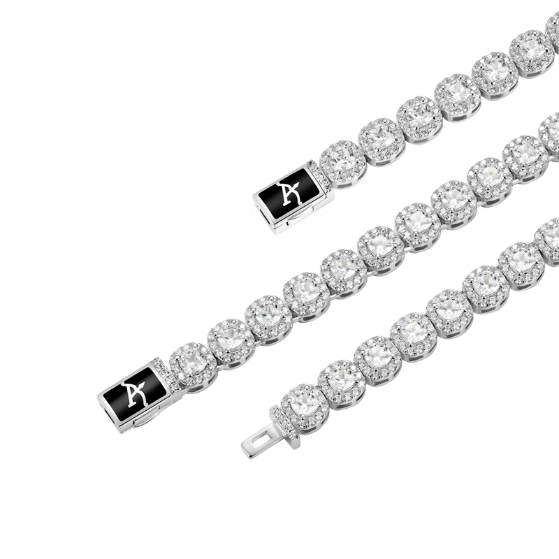 7mm Cushion-Cut Clustered Tennis + Bracelet Bundle - APORRO