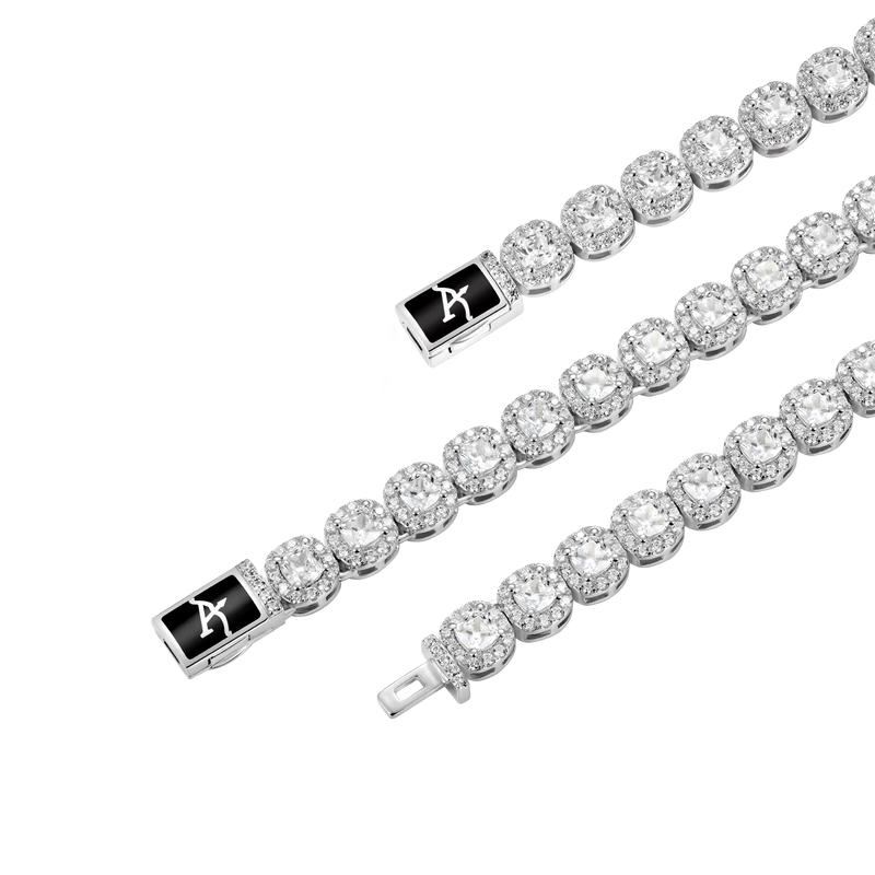 7mm Cushion-Cut Clustered Tennis + Bracelet Gift Set - APORRO