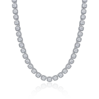 Cushion Cut Clustered Tennis Chain - 7mm