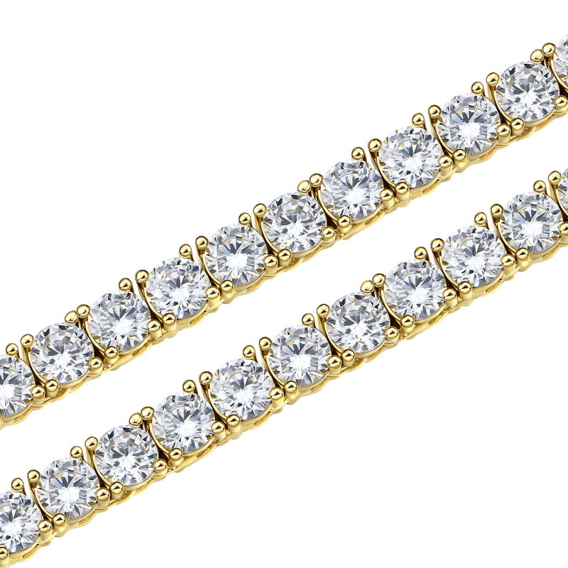 5mm White Gold Iced Out Tennis Chain and Bracelet Set - Hip Hop Jewelry Sets - Aporro - APORRO