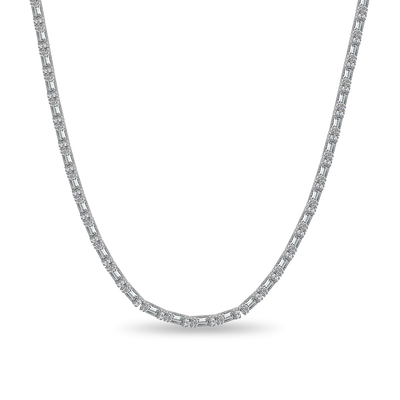 Baguette and Round Cut Tennis Chain - 3mm