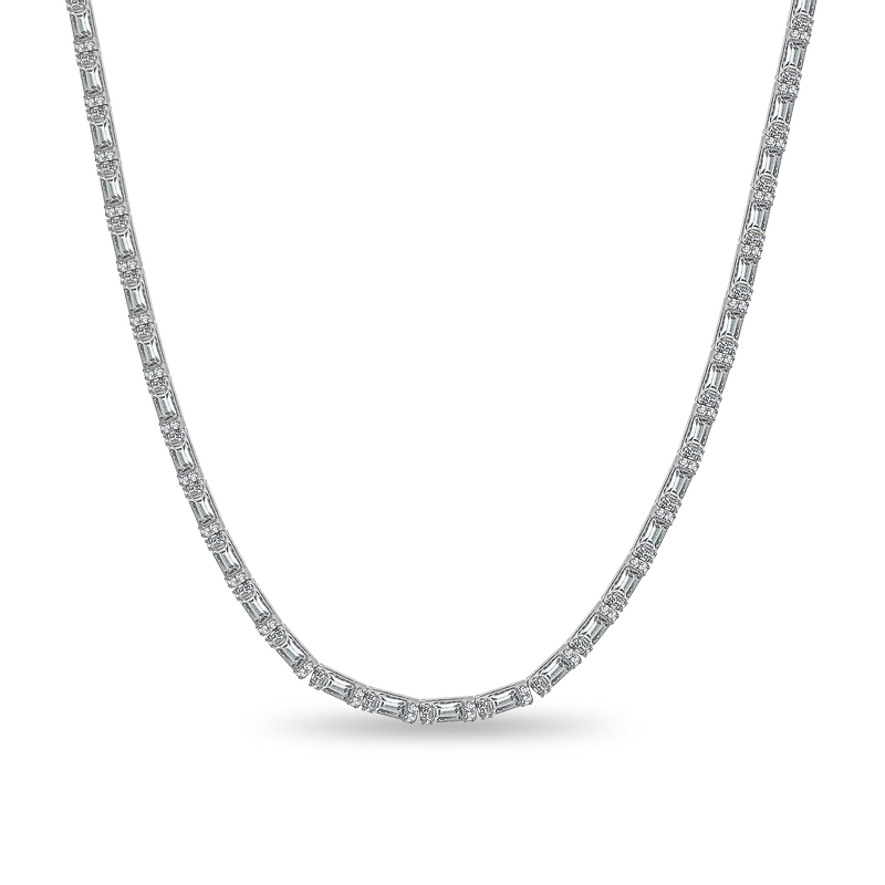 Baguette and Round Cut Tennis Chain - 3mm - APORRO