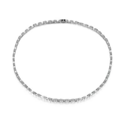 Baguette and Round Cut Tennis Chain - 3mm