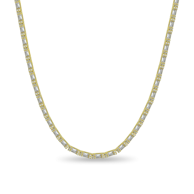 Baguette and Round Cut Tennis Chain - 3mm