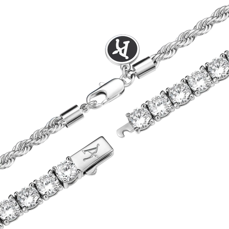 3.5mm Rope Chain + 5mm Iced Tennis Chain Bundle - APORRO