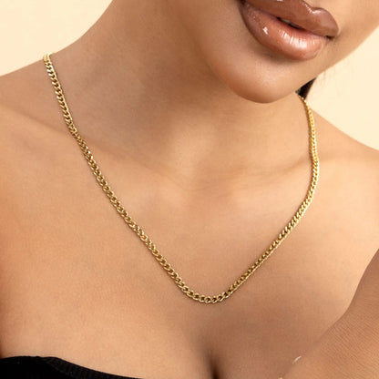 Women's 3.5mm&8mm Miami Micro Cuban Curb Chain - Yellow Gold