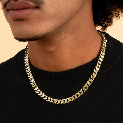 3.5mm&8mm Miami Micro Cuban Curb Chain - Yellow Gold