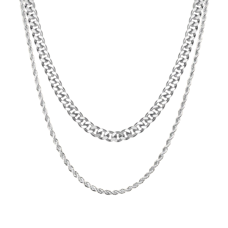 2.5mm Rope Chain + 5mm Cuban Link Bundle - APORRO