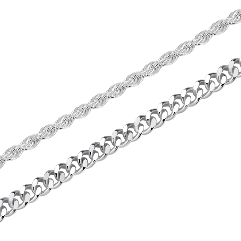 2.5mm Rope Chain + 5mm Cuban Link Bundle - APORRO