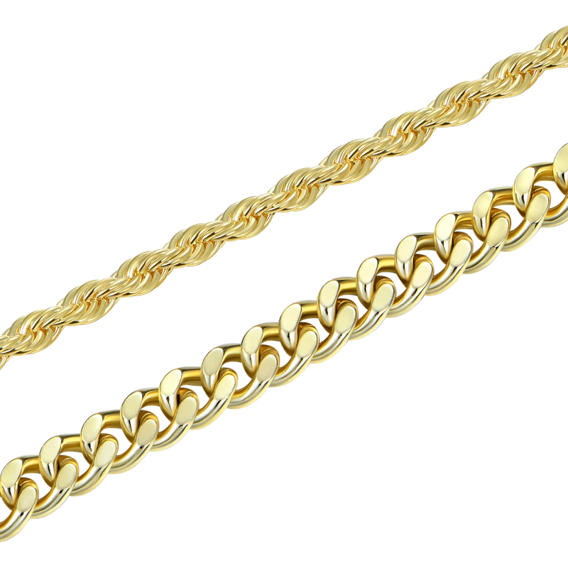 2.5mm Rope Chain + 3.5mm Cuban Link Gift Set - APORRO
