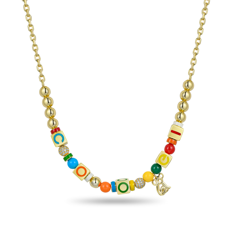 APORRO X COOGI Dice and Beads Enamel Adjustable Necklace - APORRO