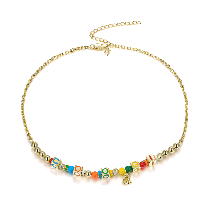 APORRO X COOGI Dice and Beads Enamel Adjustable Necklace - APORRO