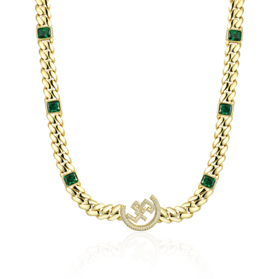 APORRO X GG Emerald Cuban Chain - 12mm