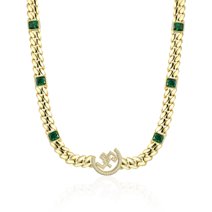 APORRO X GG Emerald Cuban Chain - 12mm