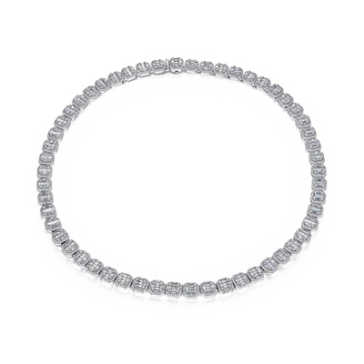 Baguette Clustered Tennis Chain - 8mm