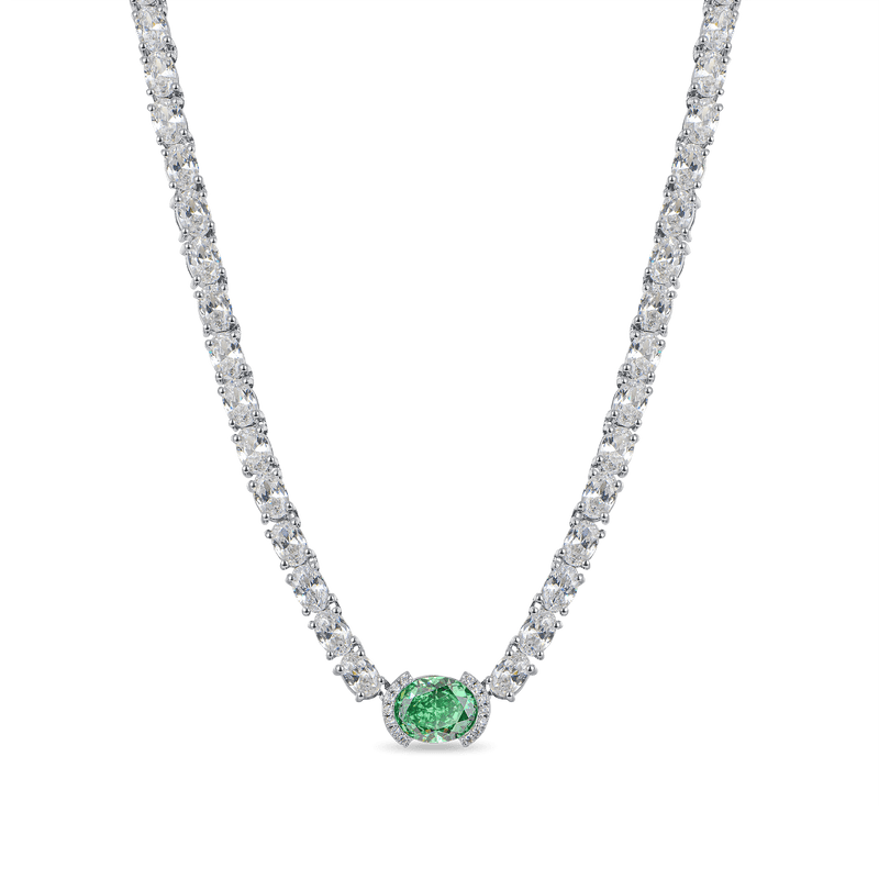 Crushed Ice Oval Tennis Necklace - 4mm - APORRO