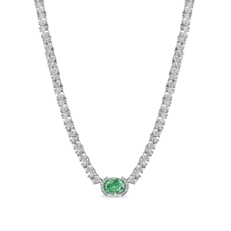 Crushed Ice Oval Tennis Necklace - 4mm - APORRO