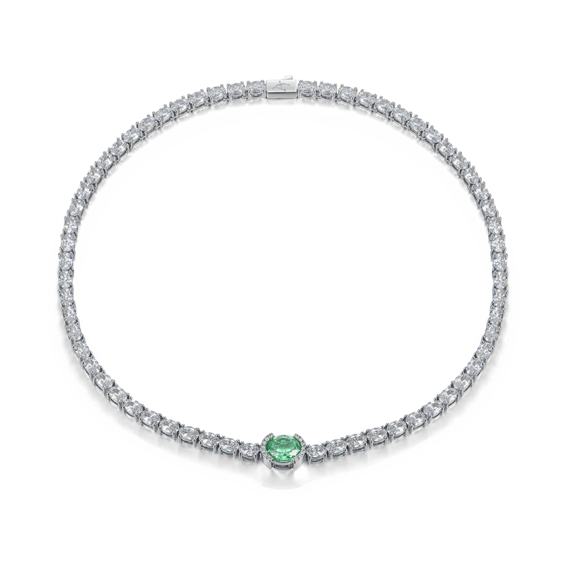 Crushed Ice Oval Tennis Necklace - 4mm - APORRO