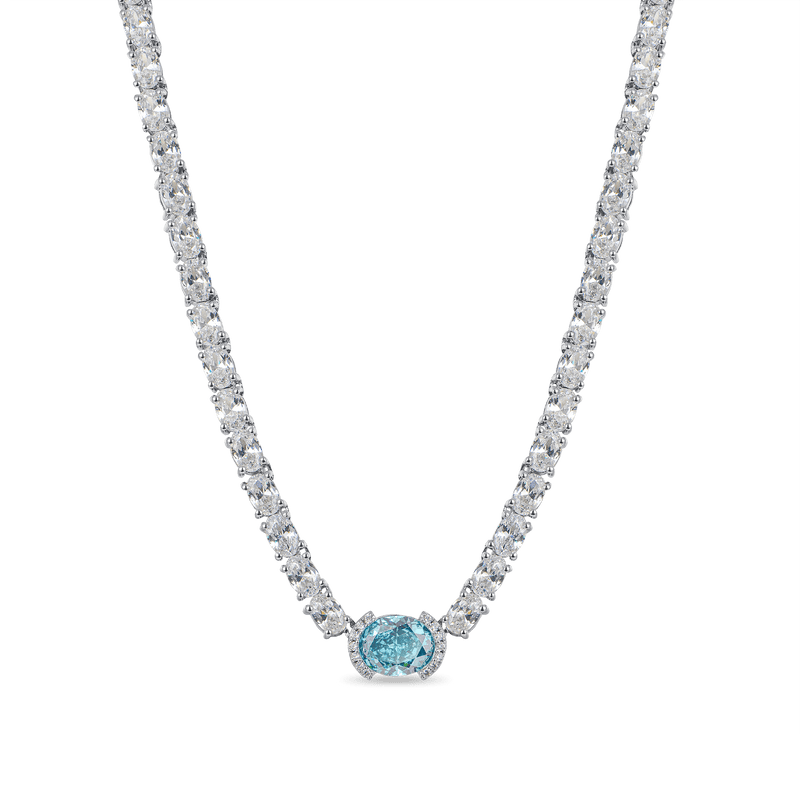 Crushed Ice Oval Tennis Necklace - 4mm - APORRO